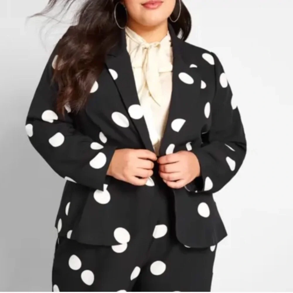 NWT Modcloth Timeless Tailoring Polka Dot Blazer